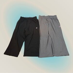 Men's Champion Jersey Pants  Pockets Black/Gray M Set 2